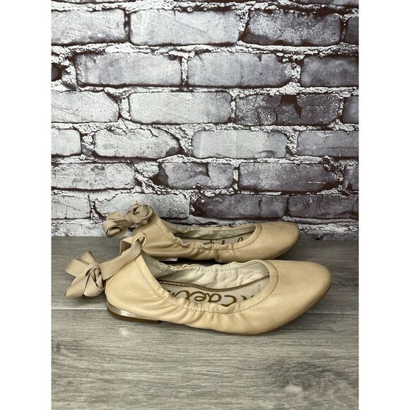 Sam Edelman Fallon Pink Leather Ankle Wrap Strappy Lace Ballet Flats Women Sz 8M - Picture 1 of 16